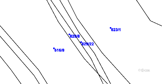 Parcela st. 829/22 v KÚ Nenačovice, Katastrální mapa