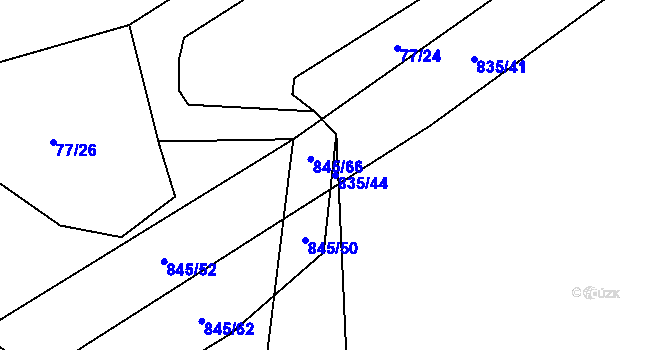 Parcela st. 835/44 v KÚ Nenačovice, Katastrální mapa