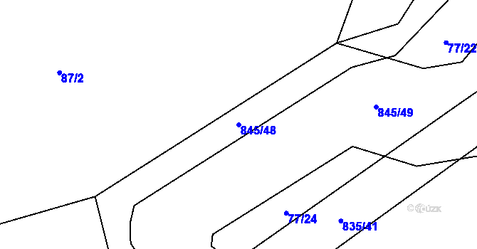 Parcela st. 845/48 v KÚ Nenačovice, Katastrální mapa
