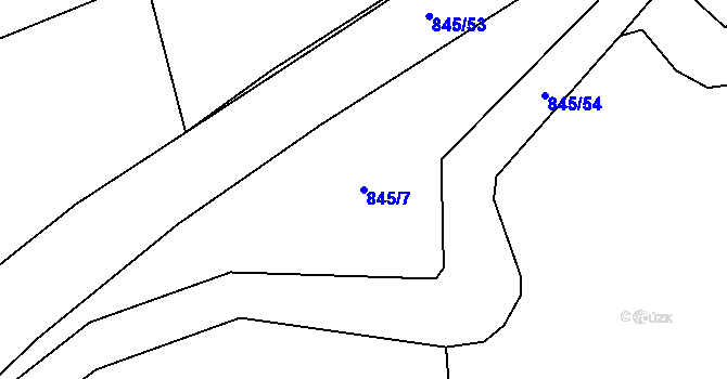 Parcela st. 845/7 v KÚ Nenačovice, Katastrální mapa