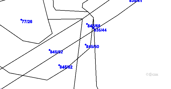 Parcela st. 845/50 v KÚ Nenačovice, Katastrální mapa