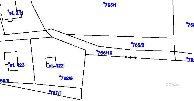 Parcela st. 765/10 v KÚ Nenačovice, Katastrální mapa