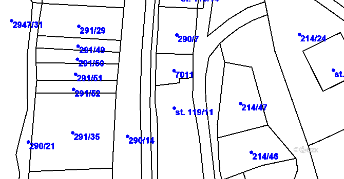 Parcela st. 119/12 v KÚ Nenkovice, Katastrální mapa