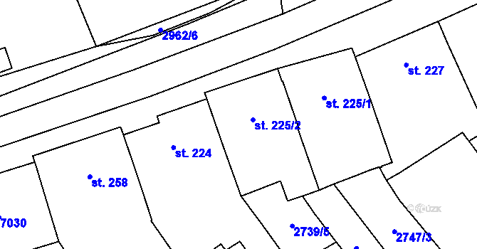 Parcela st. 225/2 v KÚ Nenkovice, Katastrální mapa