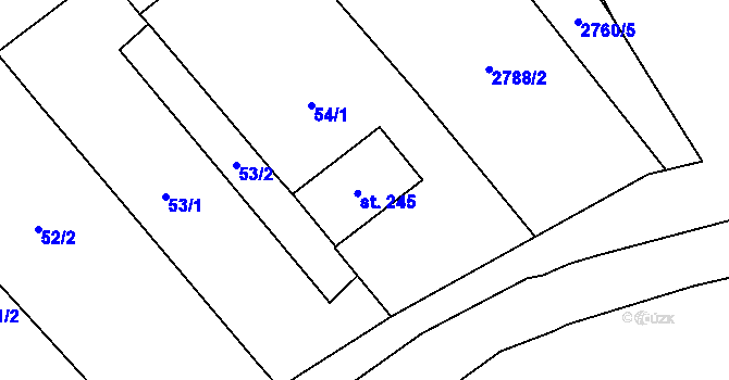 Parcela st. 245 v KÚ Nenkovice, Katastrální mapa