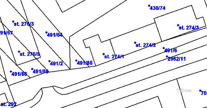 Parcela st. 274/1 v KÚ Nenkovice, Katastrální mapa