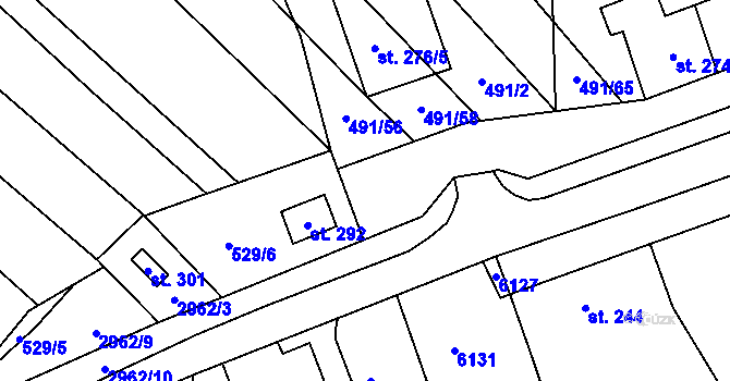 Parcela st. 291 v KÚ Nenkovice, Katastrální mapa