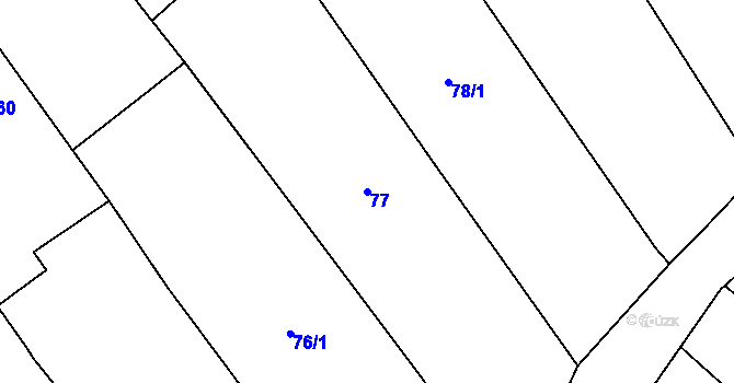 Parcela st. 77 v KÚ Nenkovice, Katastrální mapa