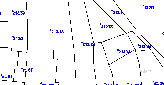 Parcela st. 213/24 v KÚ Nenkovice, Katastrální mapa