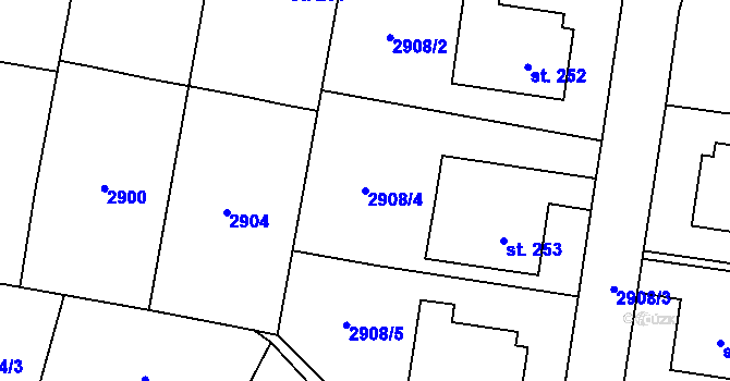 Parcela st. 2908/4 v KÚ Nenkovice, Katastrální mapa