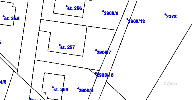 Parcela st. 2908/7 v KÚ Nenkovice, Katastrální mapa