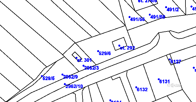Parcela st. 529/6 v KÚ Nenkovice, Katastrální mapa