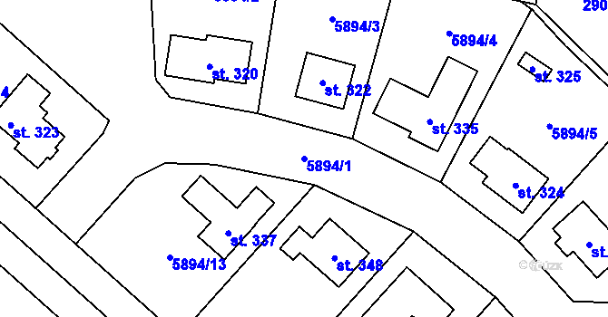 Parcela st. 5894/1 v KÚ Nenkovice, Katastrální mapa