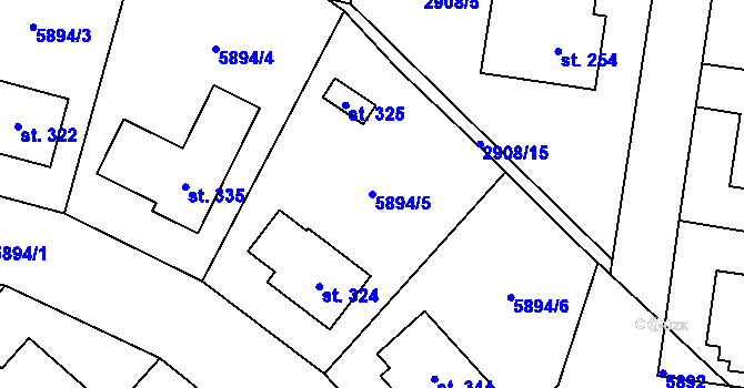 Parcela st. 5894/5 v KÚ Nenkovice, Katastrální mapa