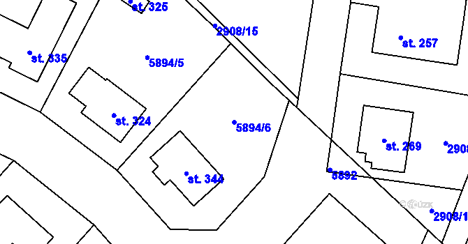 Parcela st. 5894/6 v KÚ Nenkovice, Katastrální mapa