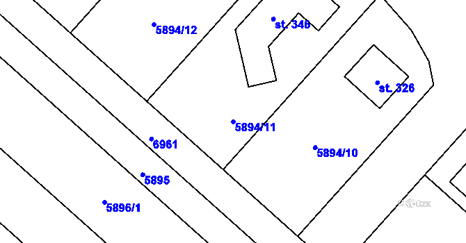 Parcela st. 5894/11 v KÚ Nenkovice, Katastrální mapa