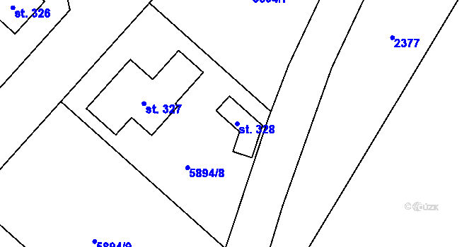 Parcela st. 328 v KÚ Nenkovice, Katastrální mapa
