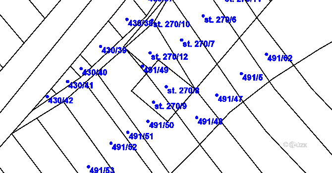 Parcela st. 270/8 v KÚ Nenkovice, Katastrální mapa