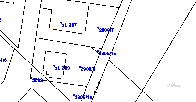 Parcela st. 2908/16 v KÚ Nenkovice, Katastrální mapa