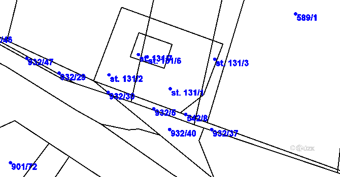 Parcela st. 131/1 v KÚ Nepasice, Katastrální mapa