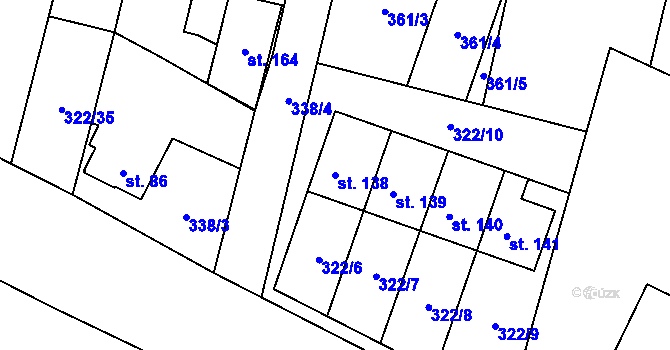 Parcela st. 138 v KÚ Nepasice, Katastrální mapa