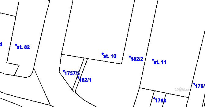 Parcela st. 10 v KÚ Neplachov, Katastrální mapa