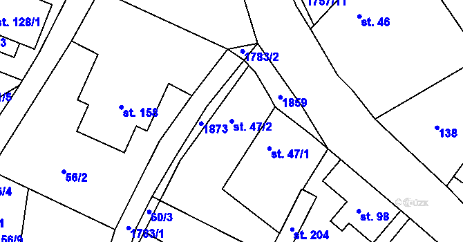 Parcela st. 47/2 v KÚ Neplachov, Katastrální mapa