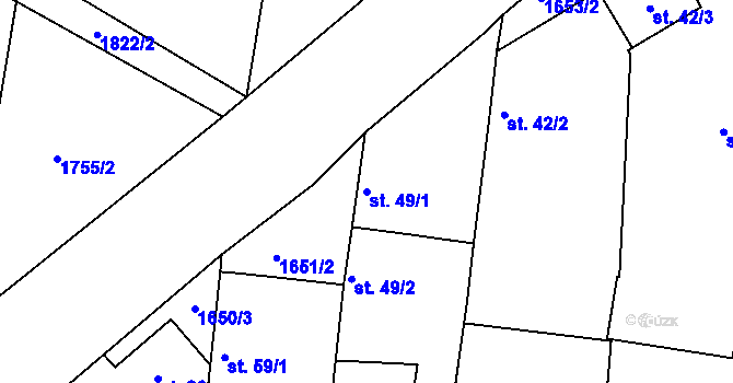 Parcela st. 49/1 v KÚ Neplachov, Katastrální mapa