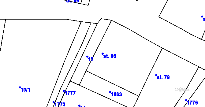 Parcela st. 66 v KÚ Neplachov, Katastrální mapa