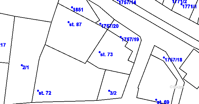 Parcela st. 73 v KÚ Neplachov, Katastrální mapa
