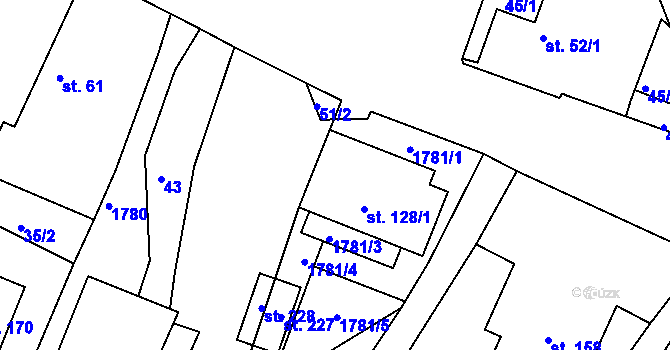 Parcela st. 128/2 v KÚ Neplachov, Katastrální mapa