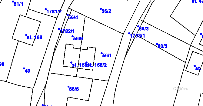 Parcela st. 56/1 v KÚ Neplachov, Katastrální mapa