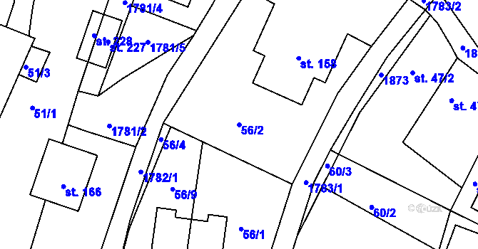 Parcela st. 56/2 v KÚ Neplachov, Katastrální mapa
