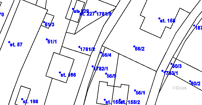 Parcela st. 56/4 v KÚ Neplachov, Katastrální mapa