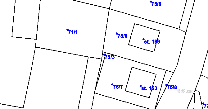 Parcela st. 75/3 v KÚ Neplachov, Katastrální mapa