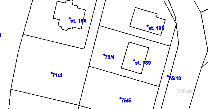 Parcela st. 75/4 v KÚ Neplachov, Katastrální mapa
