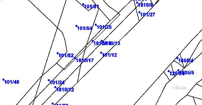 Parcela st. 101/12 v KÚ Neplachov, Katastrální mapa