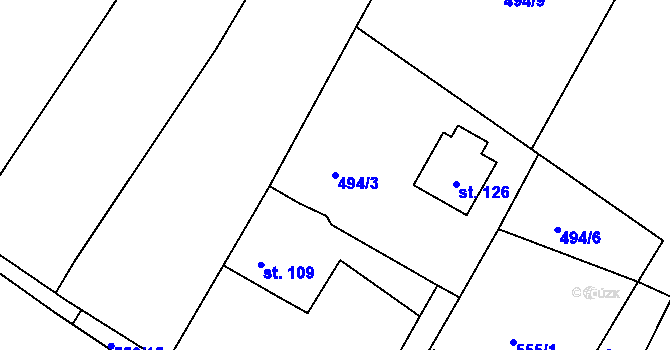 Parcela st. 494/3 v KÚ Neplachov, Katastrální mapa