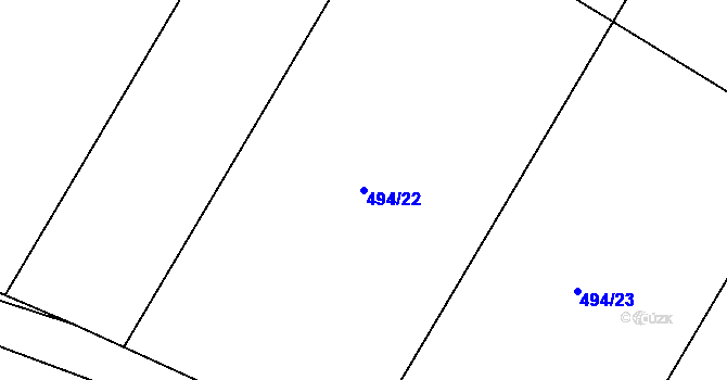 Parcela st. 494/22 v KÚ Neplachov, Katastrální mapa