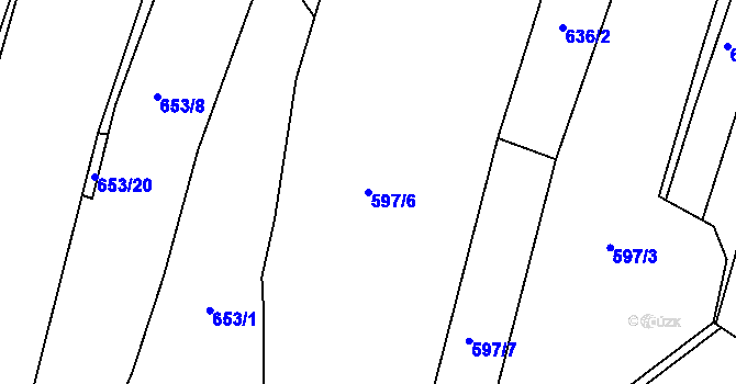 Parcela st. 597/6 v KÚ Neplachov, Katastrální mapa
