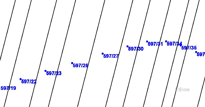 Parcela st. 597/27 v KÚ Neplachov, Katastrální mapa