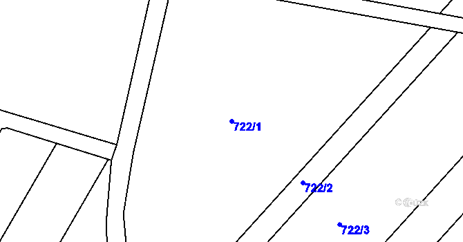 Parcela st. 722/1 v KÚ Neplachov, Katastrální mapa