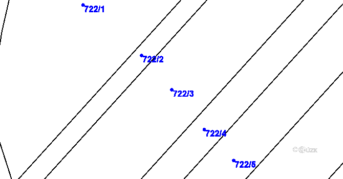 Parcela st. 722/3 v KÚ Neplachov, Katastrální mapa