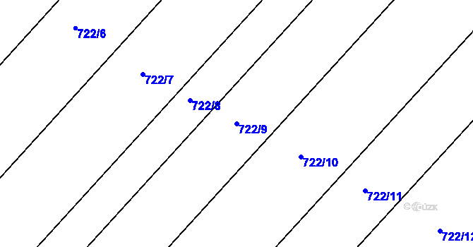 Parcela st. 722/9 v KÚ Neplachov, Katastrální mapa
