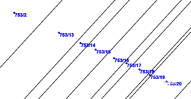 Parcela st. 753/15 v KÚ Neplachov, Katastrální mapa