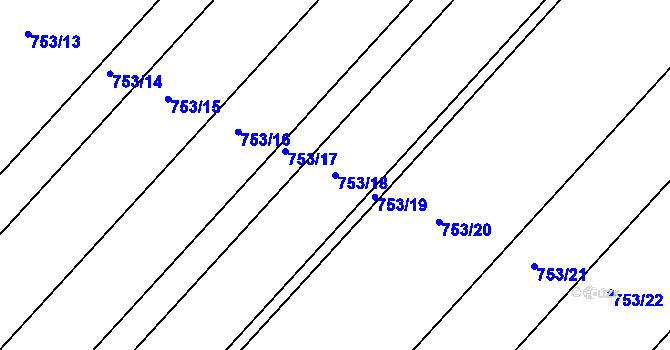 Parcela st. 753/18 v KÚ Neplachov, Katastrální mapa