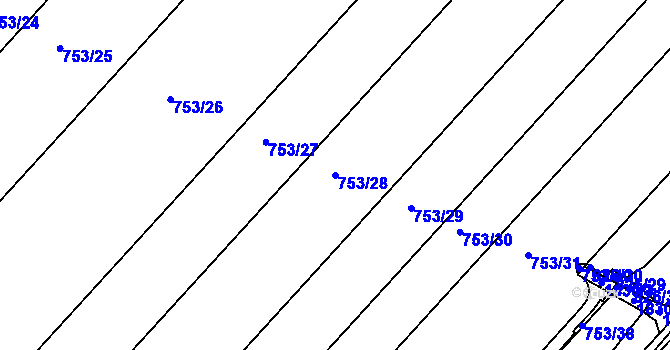 Parcela st. 753/28 v KÚ Neplachov, Katastrální mapa