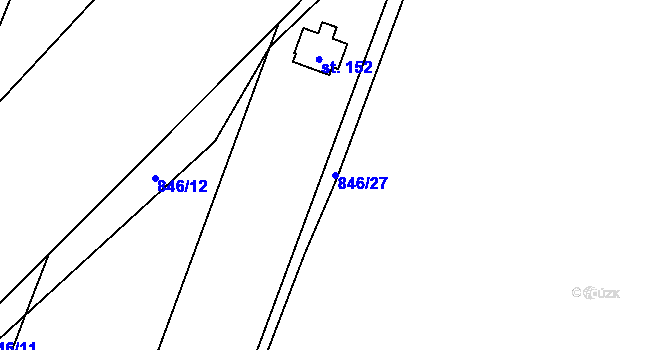 Parcela st. 846/27 v KÚ Neplachov, Katastrální mapa
