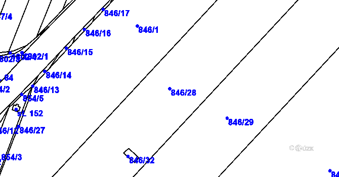 Parcela st. 846/28 v KÚ Neplachov, Katastrální mapa