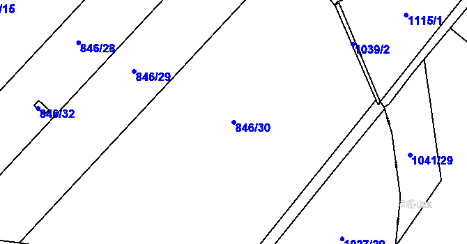 Parcela st. 846/30 v KÚ Neplachov, Katastrální mapa
